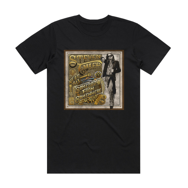 Steven Tyler Were All Somebody From Somewhere Album Cover T-Shirt Black