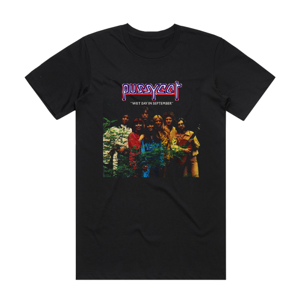 Pussycat Wet Day In September Album Cover T-Shirt Black