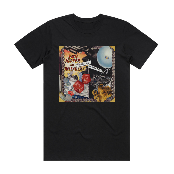 Relentless7 White Lies For Dark Times Album Cover T-Shirt Black