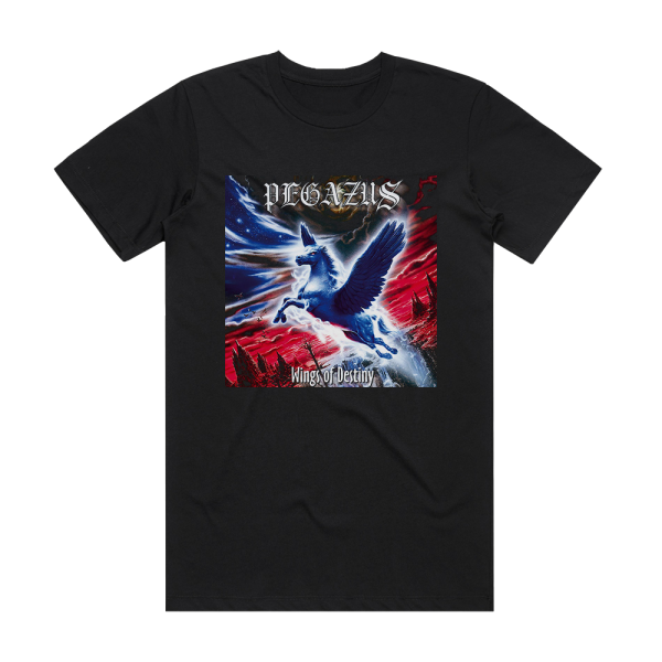 Pegazus Wings Of Destiny Album Cover T-Shirt Black