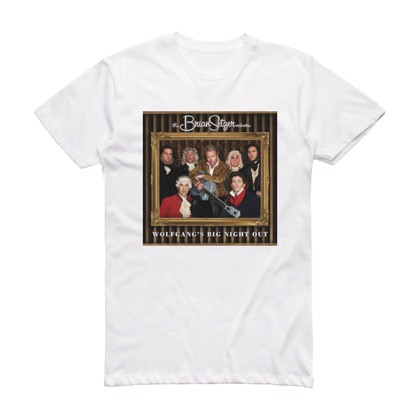 The Brian Setzer Orchestra Wolfgangs Big Night Out Album Cover T-Shirt White