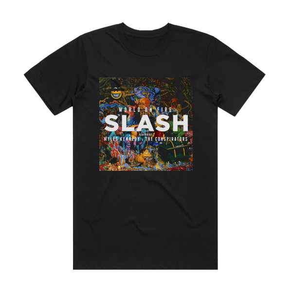 Slash World On Fire 1 Album Cover T-Shirt Black