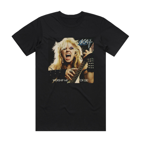 The Great Kat Worship Me Or Die Album Cover T-Shirt Black