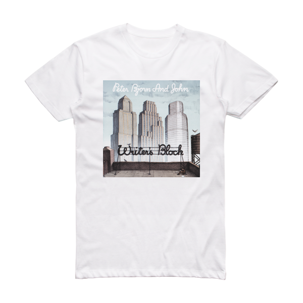 Peter Bjorn and John Writers Block Album Cover T-Shirt White